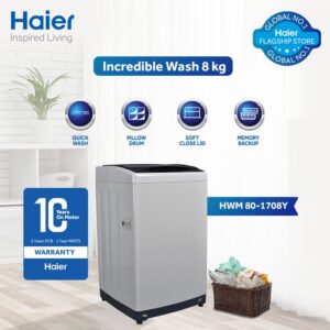Haier Automatic Washing Machine HWM 80-1708Y - 8Kg