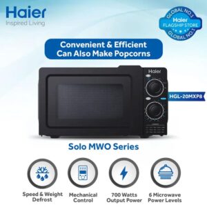 Haier Microwave Oven HGL-20MXP (20 Ltr) Black & White