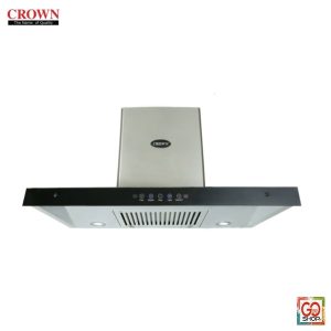 Crown Kitchen Hood T-Shape - 90Cm Steel Baffel Filter + Digital Touch