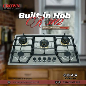 Crown Built-in Gas Hob CR-3112 (5 Burner) Stainless Steel - Silver