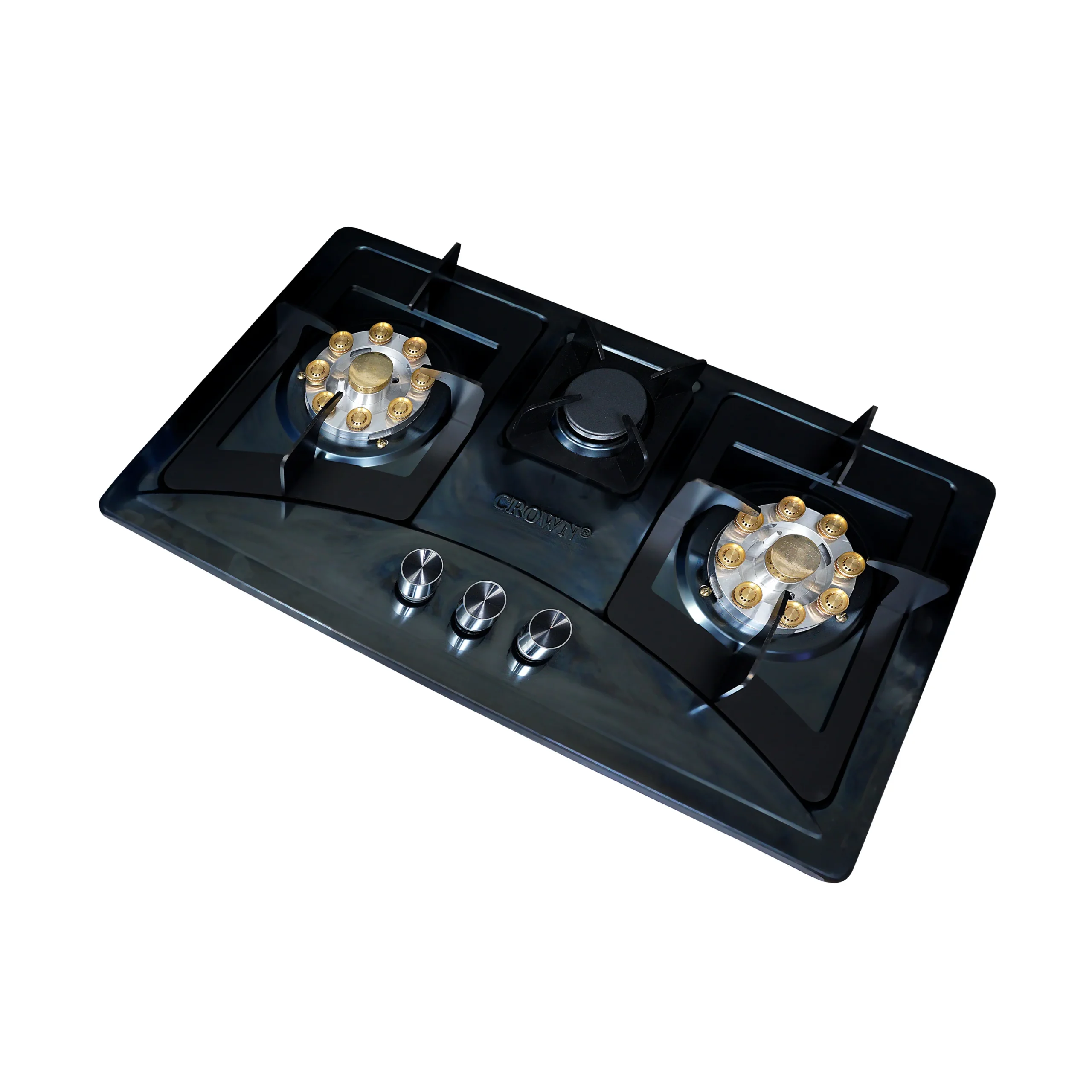 Crown CR-15B Built-In Gas Hob - 3 Burner Black Stainless Steel Cooktop Crown CR-15B Built-In Gas Hob - 3 Burner Black Stainless Steel Cooktop