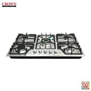 Goshop Online Shopping Crown Gas Built-in Hob CR-1A (5 Burner) Stainless Steel - Silver
