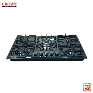 Crown Gas Built-in Hob CR-1B (5 Burner) Stainless Steel - Black