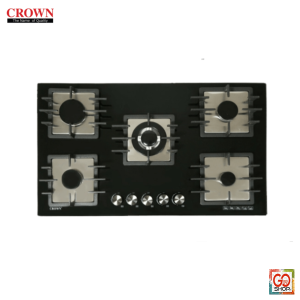 Crown Gas Built-in Hob CR-1G (5 Burner) Tempered Glass - Black