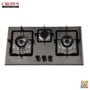 Goshop Online Shopping Crown Gas Built-in Hob CR-10S (3 Burner) Stainless Steel - Silver
