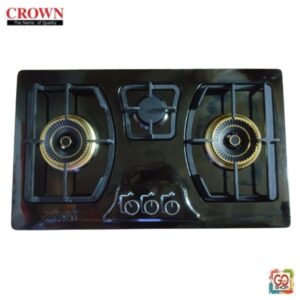 Crown Gas Built-in Hob CR-3111B (3 Burner) Stainless Steel - Black