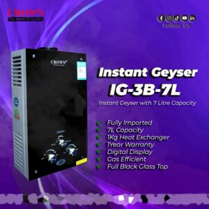 Crown Instant Geyser IG-3B-NG (7 Litre) Gas Instant Water Heater