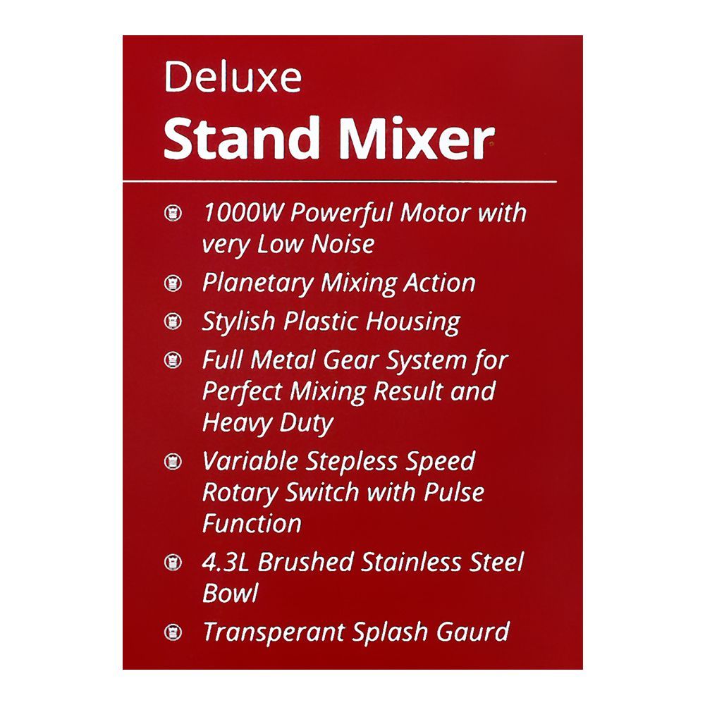 Westpoint WF-4616 Westpoint WF-4616 Stand Mixer, Dough Maker Flawless Mixing, Beating And Whipping - 1000W