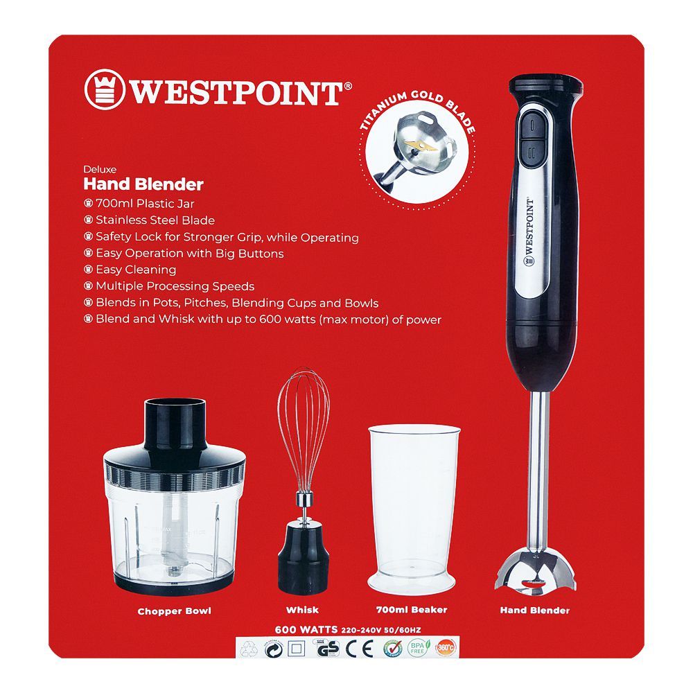 Westpoint WF-9216 (3 In 1) Hand Blender, Beater, Chopper Westpoint WF-9216 (3 In 1) Hand Blender, Beater, Chopper - 600W