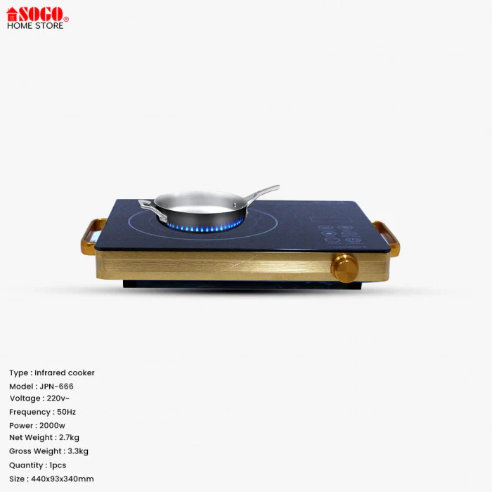 Sogo Electric Stove Infrared Cooker (JPN-666) Golden Sogo Electric Stove Infrared Cooker (JPN-666) Golden