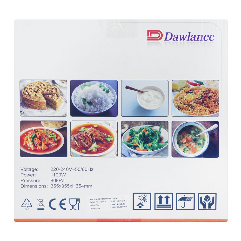 Dawlance Electric Multi Cooker DWMC 3015 with 5.5 Liters Dawlance Electric Multi Cooker DWMC 3015 with 5.5 Liters