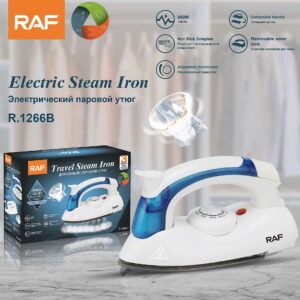 Goshop Online Shopping RAF R-1266B Travel Steam Iron Foldable Handle (Easy to carry, Compact & Convenient Mini Iron) - 800W