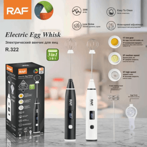 Goshop Online Shopping RAF Rechargeable Coffee Beater & Egg Whisker R.322 with 3 speeds & Digital Display