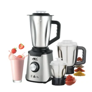 Anex AG-6133 (3 In 1) Blender, Grinder, Mincer (Steel Jug) - 600W