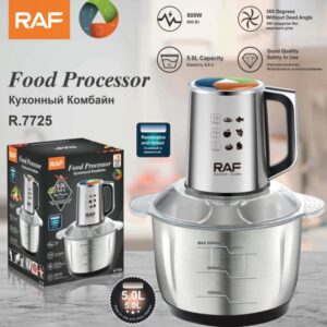 RAF R-7725 Multi Functions Meat Chopper (5 Litr) Steel Bowl - 600W