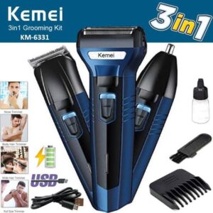 Kemei KM-6331 (3 in 1) Grooming Kit with USB Charging