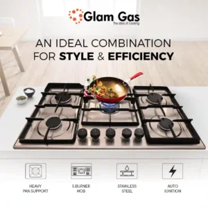 Goshop Online Shopping Glam Gas Built-in Hob GG-903-H (5 Burner, 34 Inch) Stainless Steel