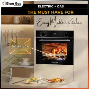 Glam Gas Built-in Oven Black Forest (72 Ltr) Digital Gas+Electric Oven (Imported)