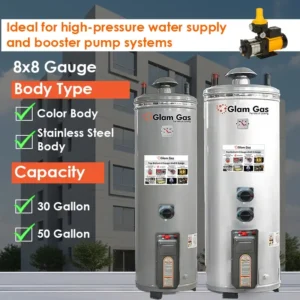 Glam Gas Storage Geyser 30 Gallon (8X8 Guage) - Hybrid Gas+Electric+Auto Ignition Water Heater
