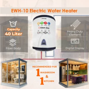 Glam Gas Water Heater EWH-10 Electric Geyser 40Ltr