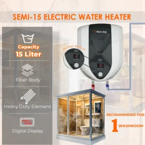 Goshop Online Shopping Glam Gas Water Heater Semi-15 Electric Geyser 15Ltr