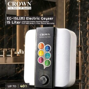 Goshop Online Shopping Crown Electric Geyser EG-15L(M) Fast Electric Water Heater 15 Liters