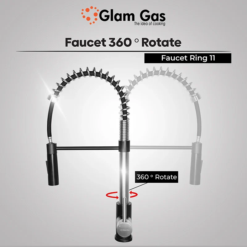 GlamGas Ring-11 Faucet Stainless Steel Kitchen Tap, Nalka, Tuti, Nal GlamGas Ring-11 Faucet Stainless Steel Kitchen Tap, Nalka, Tuti, Nal