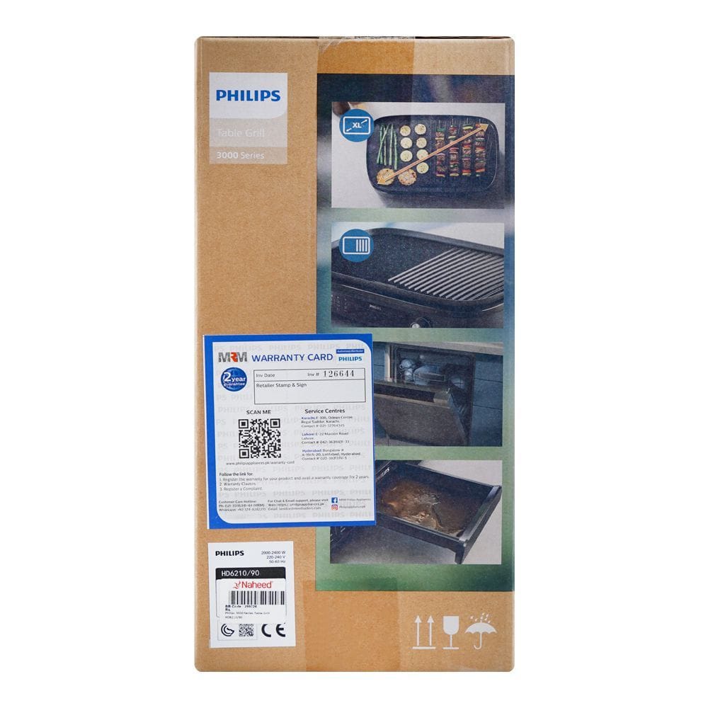 Philips 3000 Series Table Grill 2000-2400W HD6210 box Philips 3000 Series Table Grill 2000-2400W HD6210 box